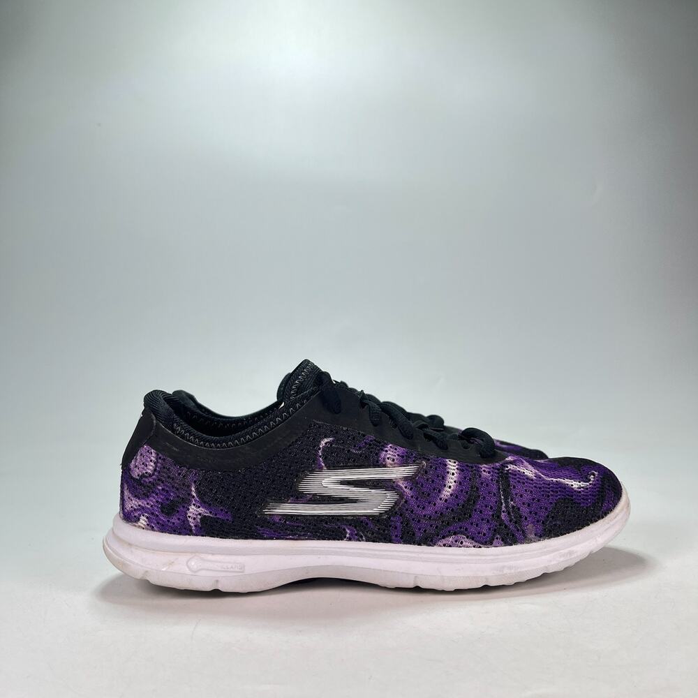 Skechers GO STEP Quick Fit Black Purple Casual Walking shoes 14226 Womens Sz 8.5